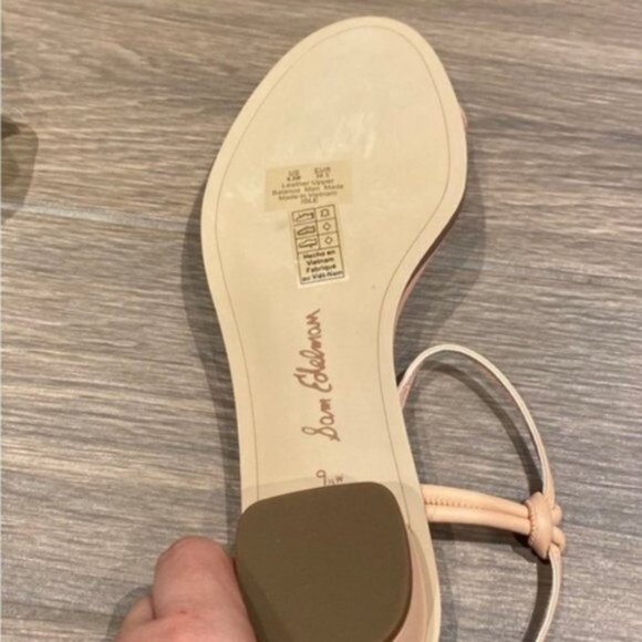 Sam Edelman Women Pink Isle Ankle Strap Block Heel Leather Sandal Size 9.5W - Picture 9 of 10